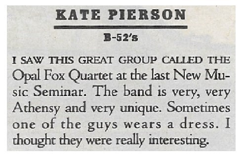 B-52&#39;s, The / 1992: Kate Pierson - Opal Fox Quartet