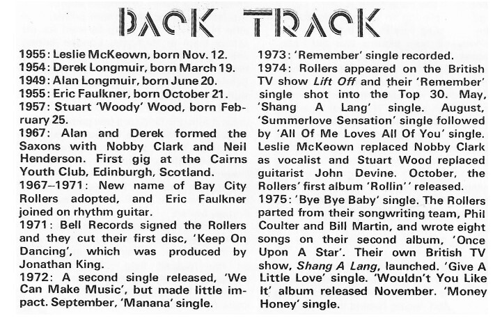 Bay City Rollers / 1976: Back Track