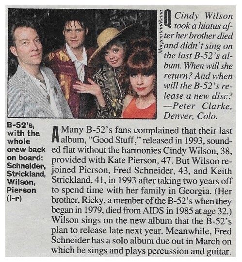 B-52&#39;s, The / 1995: Whole Crew Back on Board