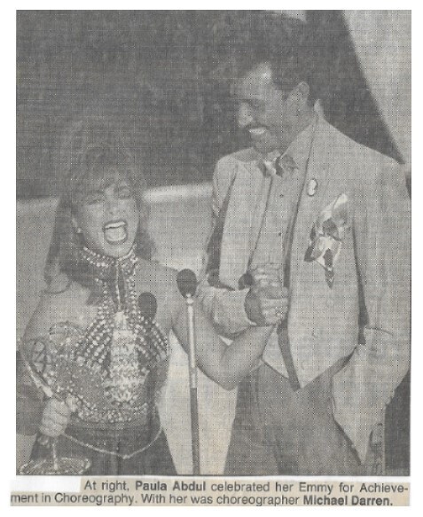 Abdul, Paula / 1989: With Michael Darren at the Emmy Awards