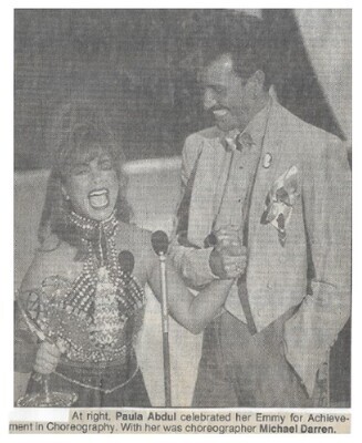 Abdul, Paula / 1989: With Michael Darren at the Emmy Awards