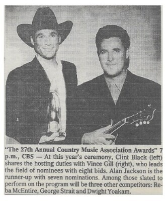 Black, Clint / CMA Awards - with Vince Gill / 1993