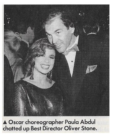 Abdul, Paula / 1990: With Oliver Stone at Academy Awards