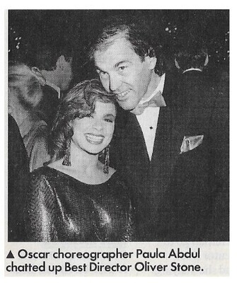 Abdul, Paula / 1990: With Oliver Stone at Academy Awards