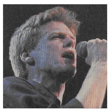 Adams, Bryan / On Stage - Closeup - Holding Mic - Black Background
