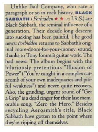 Black Sabbath / 1995: Forbidden