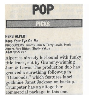 Alpert, Herb / Keep Your Eye On Me / 1987