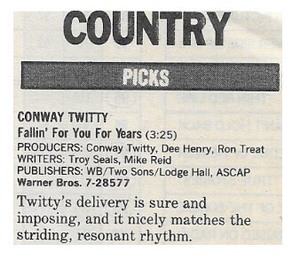 Twitty, Conway / Fallin' For You For Years / 1986