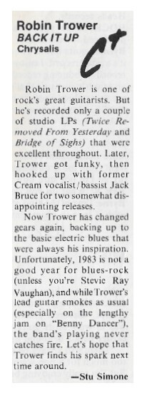 Trower, Robin / Back It Up / 1983