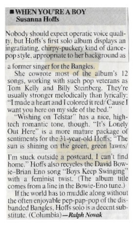 Hoffs, Susanna / 1991: When You&#39;re a Boy