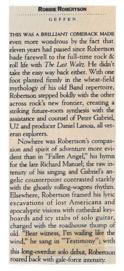 Robertson, Robbie / Robbie Robertson / 1987