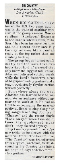 Big Country / 1986: Los Angeles, CA (Hollywood Palladium)
