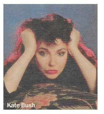 Bush, Kate / Closeup-Hands on Head-Blue Background / 1986