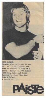 Palmer, Carl / 1979: Paiste - Started Playing Drums at Age 11