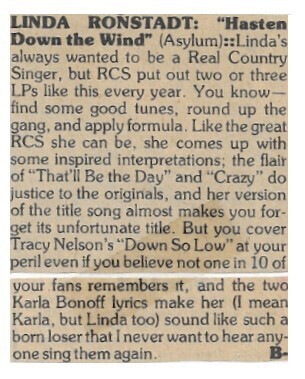 Ronstadt, Linda / Hasten Down the Wind / 1977