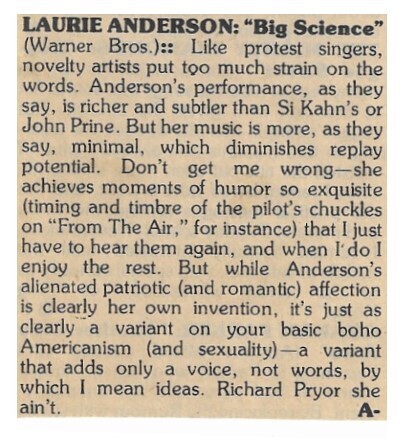 Anderson, Laurie / 1982: Big Science