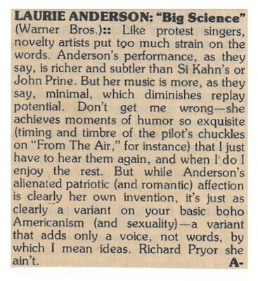 Anderson, Laurie / Big Science / 1982