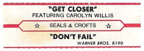 Seals + Crofts / Get Closer / Warner Bros. 8190