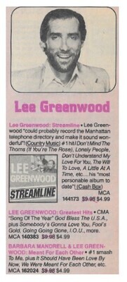 Greenwood, Lee / Streamline (1985)