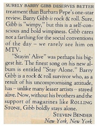 Gibb, Barry / Deserves Better Treatment (1985)