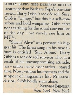 Gibb, Barry / Deserves Better Treatment (1985)