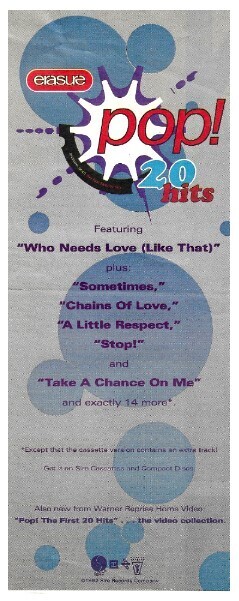Erasure: Pop! The First 20 Hits (1992)
