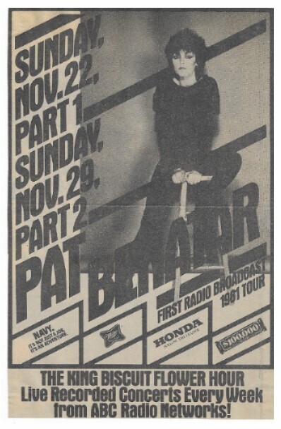 Benatar, Pat / King Biscuit Flower Hour - First Radio Broadcast 1981 Tour (1981)