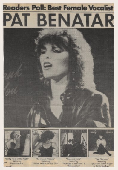 Benatar, Pat / Readers Poll: Best Female Vocalist (1983)