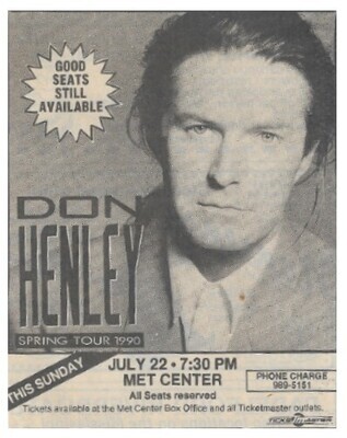Henley, Don / 1990: Bloomington, MN (Met Center)