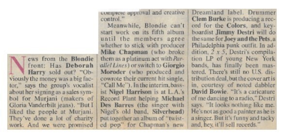 Blondie / News from the Blondie Front / 1980
