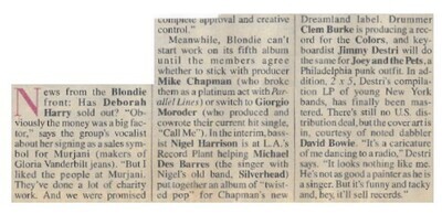 Blondie / 1980: News from the Blondie Front
