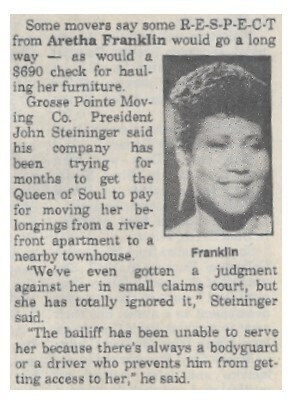 Franklin, Aretha / 1992: Hauling Her Furniture