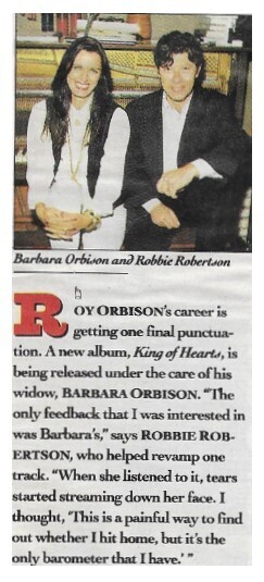 Robertson, Robbie / 1992: Robbie with Barbara Orbison
