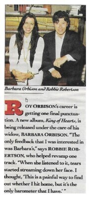 Robertson, Robbie / Robbie with Barbara Orbison / 1992