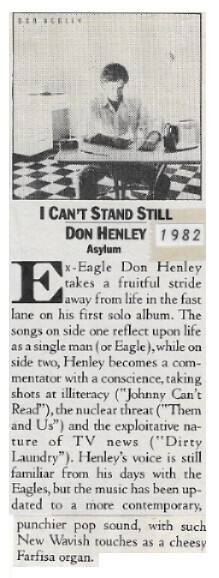 Henley, Don / 1982: I Can't Stand Still (#1)