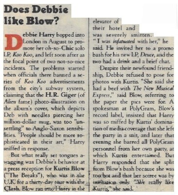 Harry, Debbie / Does Debbie Like Blow? / 1981