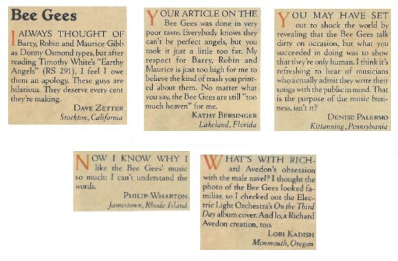 Bee Gees / 1979: Set of 5 Reader Letters