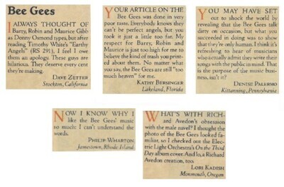 Bee Gees / 1979: Set of 5 Reader Letters