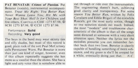 Benatar, Pat / 1980: Crimes of Passion (#2)