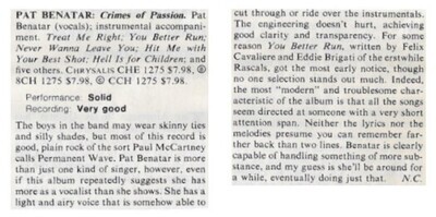 Benatar, Pat / 1980: Crimes of Passion (#2)