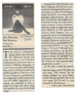Benatar, Pat / 1982: Get Nervous