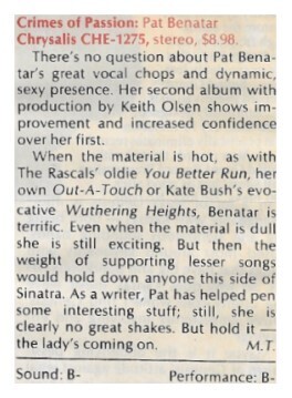 Benatar, Pat / 1980: Crimes of Passion (#1)