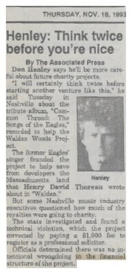 Henley, Don / Henley: Think Twice Before You're Nice / 1993