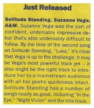 Vega, Suzanne / Solitude Standing-Just Released (1987)