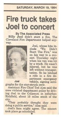 Joel, Billy / Fire Truck Takes Joel to Concert / 1994