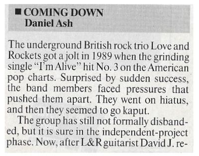 Ash, Daniel / Coming Down - Part 1 (1991)