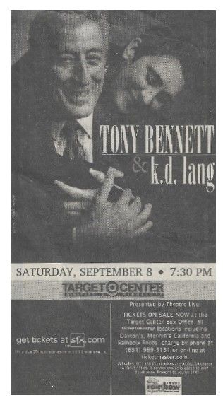 Bennett, Tony / Minneapolis, MN (Target Center) with k.d. lang (2002)