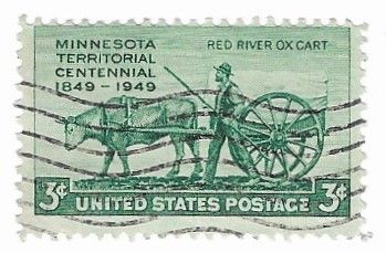 United States / 1949 / Minnesota Territorial Centennial - Red River Ox Cart (3 Cents)