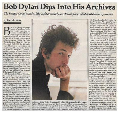 Dylan, Bob / Bob Dylan Dips Into His Archives (1991)