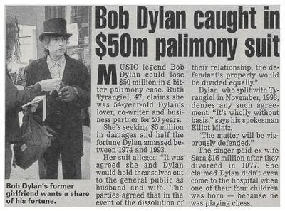 Dylan, Bob / Bob Dylan Caught in $50m Palimony Suit (1995)